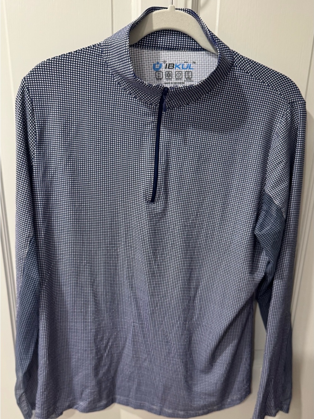 IBKUL Women’s  Long Sleeve Quarter-Zip Golf Shirt - Blue